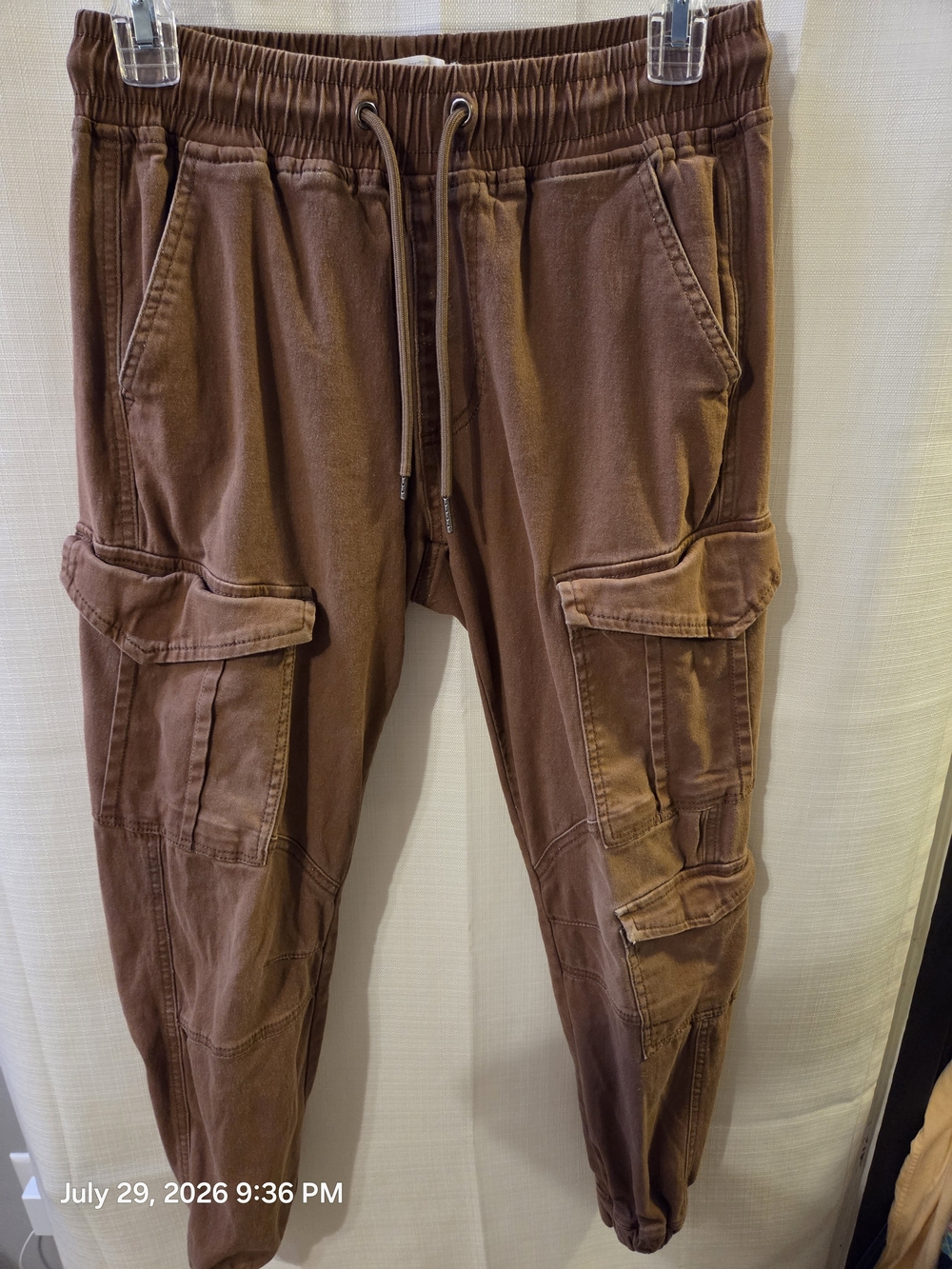 Kids Cargo Jogger Pants in Brown